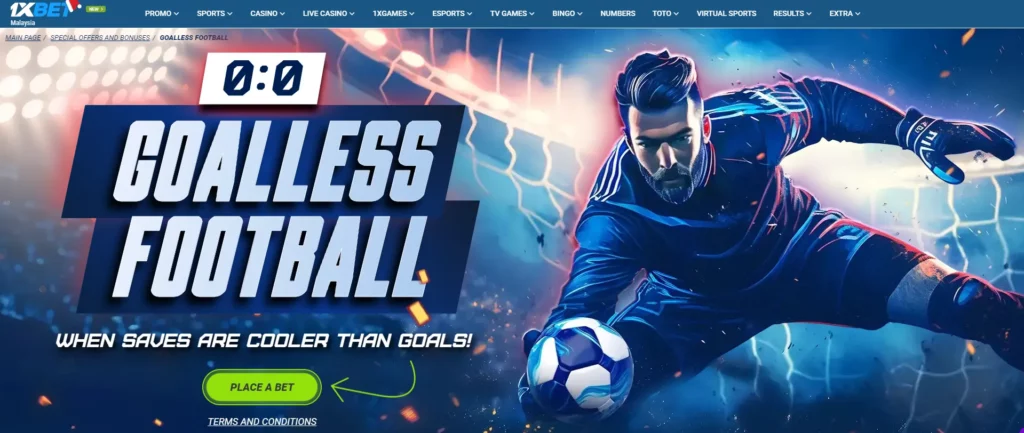 Goalless Football promotion from 1xBet T&uuml;rkiye